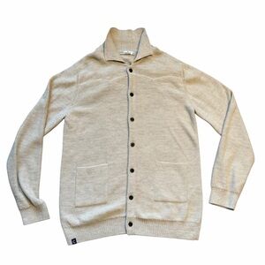 Criquet Cardigan Sweater Men's XL Oatmeal Baby Alpaca Preppy‎ Academia